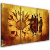 Leinwandbild 3-teilig, Afrika Sonnenblumen Gelb 