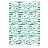 Paravent, Raumteiler freistehend, Trennwand - Fish Leaping Above the Waves 