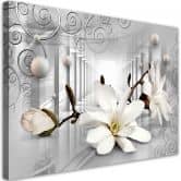 Canvasbillede, Blomster i en tunnel 3D kugler 