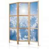 Japanischer Paravent, Raumteiler freistehend, Trennwand - Heavenly Calm: Warm Rays of the Sun 