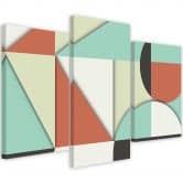 Leinwandbild 3 teilig, Geometrische Abstraktionsformen 
