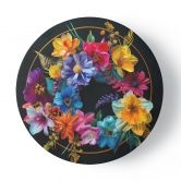 Rundes Leinwandbild Blumenstrauß aus bunten Blumen 