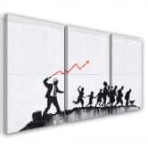 Leinwandbild 3-teilig, Wandmalerei Banksy Graffiti 