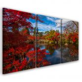 Leinwandbild 3-teilig, Japanische Gartenlandschaft 