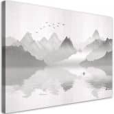 Leinwandbild, Berge auf See Abstraktion 