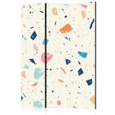 Paravent, Raumteiler freistehend, Trennwand - Terrazzo with Multicolored Large Elements 