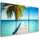 3-delige canvas print Tropisch Palm Beach 