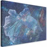 Leinwandbild, Blaue Blume Abstraktion 