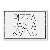 Acrylglasbild Pizza Pasta & Vino weiß 