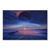 Acrylglasbild Landschaft mit Erde und Galaxie - Aenami 