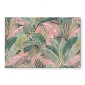 Tableau en verre acrylique Feuilles tropicales dans la jungle rose - Bloomery Decor 