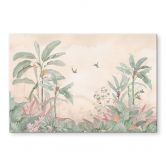 Tableau en verre acrylique Idylle tropicale avec colibri Apricot - Bloomery Decor 