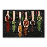 Acrylglasbild Kräuter und Gewürze auf Holzlöffel - Dingemans 