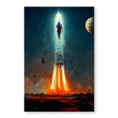 Akrylbillede Heine - Ud i rummet - Raketopsendelse - Astro Cruise 
