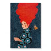 Acrylglasbild Frau im Blumenkleid mit Schmetterling - Hülya 