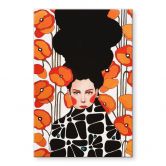 Acrylglasbild Frau mit Retro-Mohnblumen - Hülya 