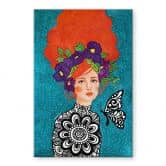 Acrylglasbild Schmetterlingsfrau mit Blütenkranz - Hülya 