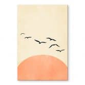 Acrylglasbild Vogelschwarm im Sonnenuntergang - Kubistika 