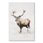 Tableau en verre acrylique Cerf dans l'hiver blanc - Magnusson 