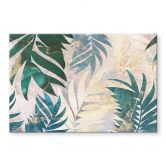 Acrylglasbild Dschungel - Exotische Palmenblätter in Gold-grün - Manovski 