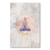 Akrylbillede Lotus position - Meditation i gyldent lys - Manovski 