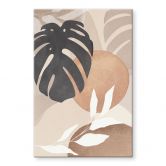 Tableau en verre acrylique Boho Monstera plante dans les tons naturels - Melloi Art Prints 