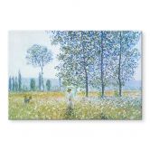 Tableau en verre acrylique Monet - champs au printemps 
