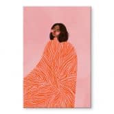Acrylglasbild Frau mit orangefarbener Decke - Müller 