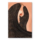 Acrylglasbild Frau mit schwarzem Streifenkleid - Müller 