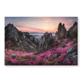 Acrylglasbild Seo - Felsige Landschaft im Sonnenuntergang 