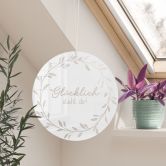 Acrylglasbild, Fensterbild zum Aufhängen Glücklich steht dir - Rund 