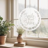 Acrylglasbild, Fensterbild zum Aufhängen Smile and shine - Rund 
