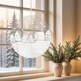 Acrylglasbild, Fensterbild zum Aufhängen Weihnachtliche Landschaft - Rund 