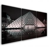 Leinwandbild 3-teilig, Louvre Paris Frankreich 