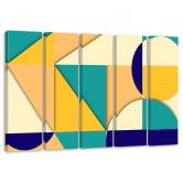 Leinwandbild 5 teilig, Geometrische Abstraktionsformen 