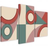 Leinwandbild 3 teilig, Geometrische Abstraktionsformen 