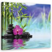 Leinwandbild, Steine ​​auf dem Wasser Zen 