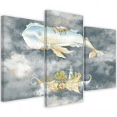 Leinwandbild 3 teilig, Fliegerwal und Schiff 