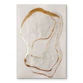 Wandbild Abstrakte Line Art in Gold und Beige - Alu-Dibond - Alma 