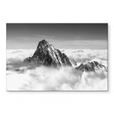 Wandbild Bergspitze über den weißen Wolken - Alu-Dibond 
