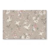 Wanddecoratie Kraanvogels in Kersenbloesem Rush Beige - Bloomery Decor - Aluminium Dibond 
