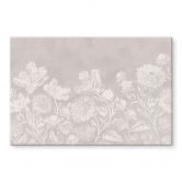 Wandbild Wildblumen in Kreide-Optik Beige - Bloomery Decor - Alu-Dibond 