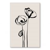 Wanddecoratie Line Art Twee klaprozen - Cats & Dotz - Alu-Dibond 