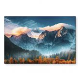 Wandbild Herbstliche Landschaft am Gipfel Triglav in den Julischen Alpen - Alu-Dibond 