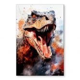 Vægmaleri T-Rex: Det vilde ansigt fra forhistorisk tid - Jaszke - Alu-Dibond 