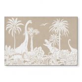 Wandbild Dinosaurier im wilden Dschungel - Braun - Kikki Belle - Alu-Dibond 