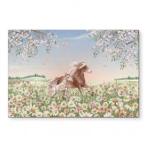 Wandbild Pferde auf der Blumenwiese - Kikki Belle - Alu-Dibond 