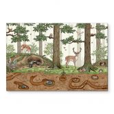 Wandbild Wimmelbild Waldtiere - Kikki Belle - Alu-Dibond 