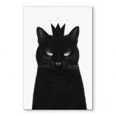 Wandbild Schwarze Katze mit Krone - Korenkova - Alu-Dibond 