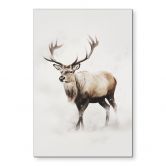Wanddecoratie hert in witte winter - Magnusson - Alu-Dibond 